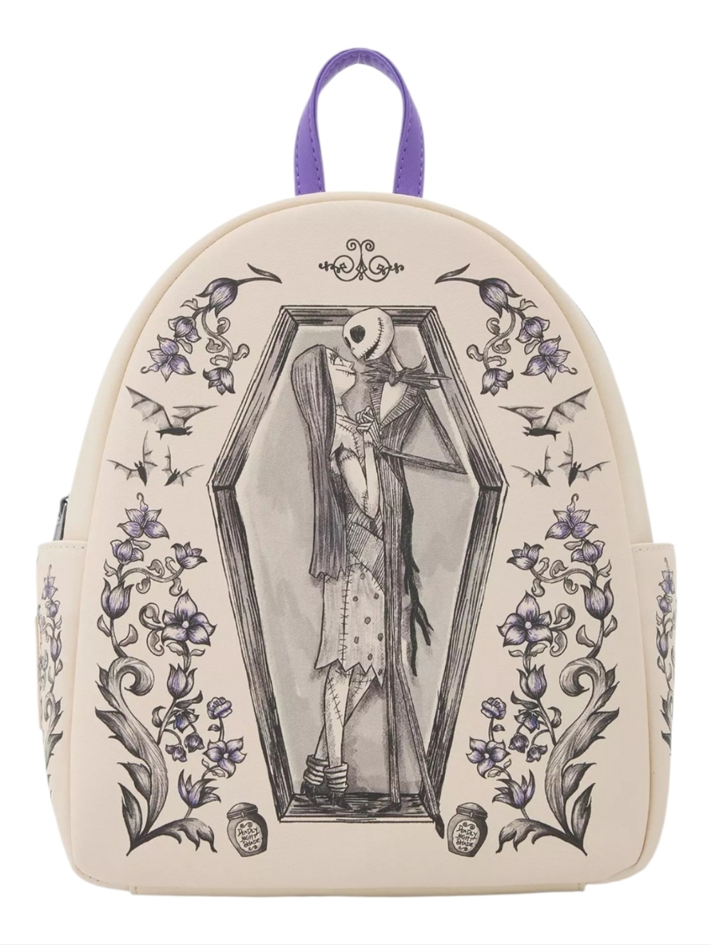 Loungefly Nightmare Before Christmas Jack & Sally Coffin Mini Backpack & Wallet - Picture 2 of 10